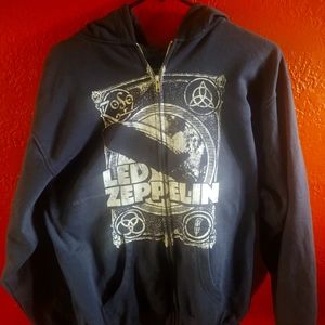 Led Zeppelin Zip Up Zoso Hoodie Adult Large